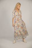 Tropical Print V-Neck Dress