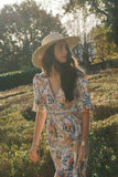 Tropical Print V-Neck Dress
