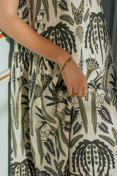 Palm Tree Print Halter Maxi
