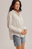 PIN STRIPE BUTTON DOWN BOYFRIEND SHIRTS