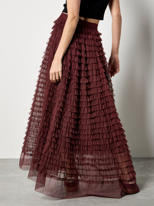 Multi Tiered Tulle Maxi Skirt
