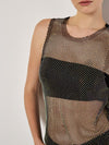 Iridescent Diamante Mesh Top
