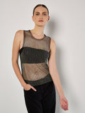Iridescent Diamante Mesh Top