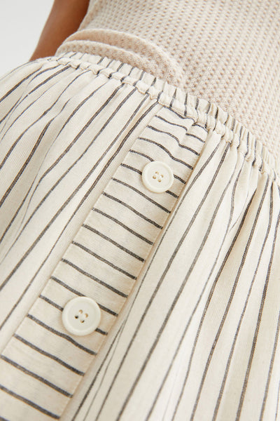 Stripe print Mid-Rise Midi Skirt