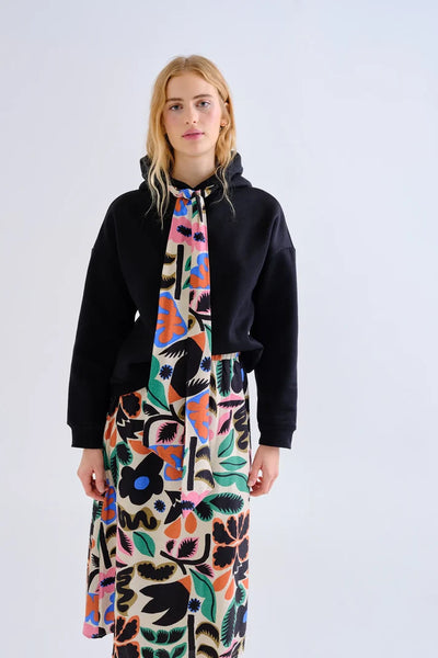 Black Neo Garden Printed Tie Sweatshirt