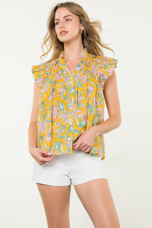 Button Up Floral Top