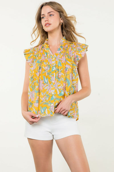 Button Up Floral Top