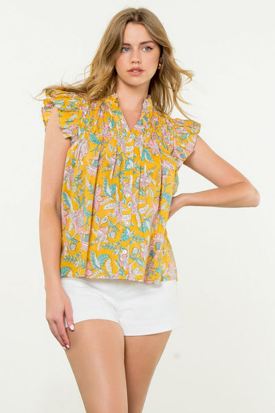 Button Up Floral Top