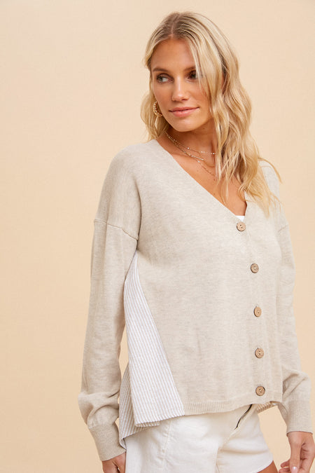 Oversized Dolman Stripe French Terry Pullover