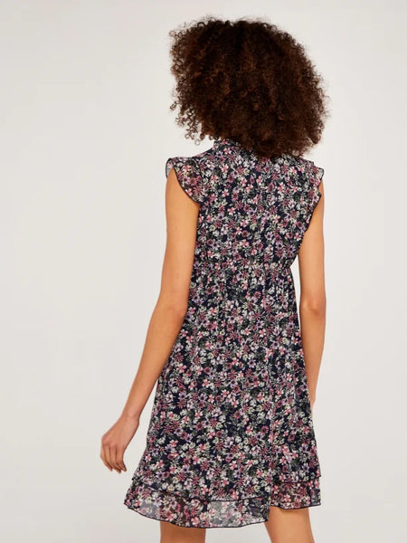 Floral Print Flared-Cut Dress