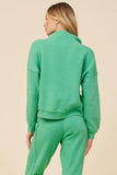 Surf Green Burnout Fleece - Quarter Zip Sweatshirt