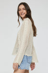 Meryl Mesh Embroidery Sweater in Vintage Cream