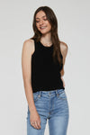 Cora Ribbed Sleeveless Rib Tank in Black