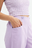 Lilac High-Waisted Wide-Leg Pants