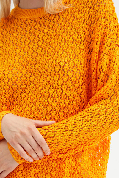 Orange Crochet Sweater